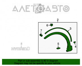 Capacul aripii din față dreapta Toyota Rav4 06-12 este șters.