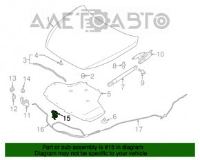 Manerul de deschidere a capotei subcapotă pentru Infiniti Q50 14-