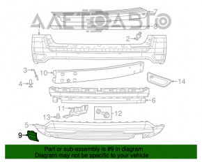 Capacul carligului de tractare pentru bara spate a Jeep Compass 11-16, nou, original OEM