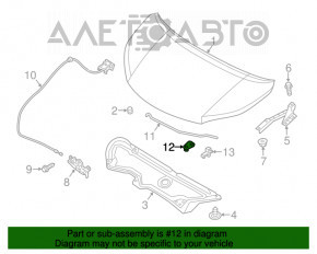 Clips pentru suportul bara capotei Nissan Rogue Sport 17-19