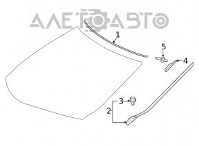 Garnitură geam parbriz dreapta Lexus RX350 RX450h 16-22