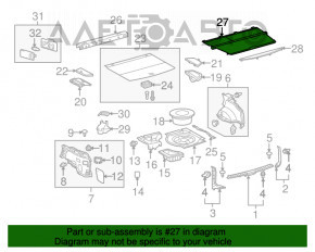 Perdeaua portbagajului Lexus RX350 RX450h 13-15 negru.