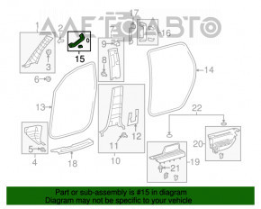 Manerul din fața stânga a barei Toyota Sequoia 08-16