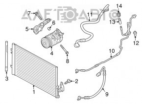 Radiatorul condensatorului de aer condiționat pentru BMW X3 F25 11-17, nou, neoriginal, marca AVA.