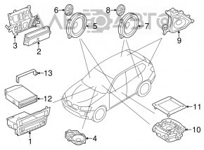 Динамик дверной задний левый BMW X3 F25 11-17