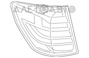 Lampa exterioară aripă stângă BMW X3 F25 11-17 uzată, suporturile sunt rupte.