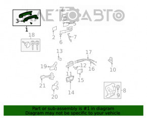 Mânerul ușii exterioare din spate stânga Toyota Sequoia 08-16 crom