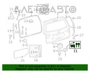 Capacul portbagajului Toyota Sequoia 08-16 este blocat.