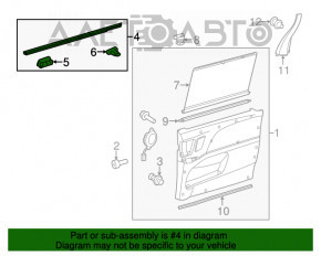 Garnitură de geam spate stânga Toyota Sienna 11-20 internă