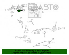 Capacul mânerului exterior dreapta față Toyota Sienna 11-20