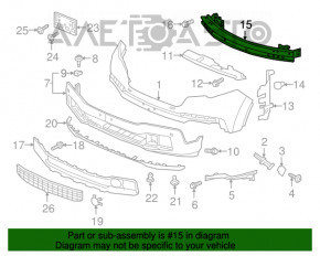 Amplificatorul de bara fata pentru Acura MDX 14-20 cu coltare, cu suporturi noi OEM original.