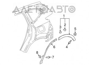 Capacul aripii spate stânga din spate a Honda CRV 17-22, nou, original OEM