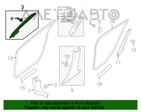 Capacul suportului frontal dreapta superioara Nissan Sentra 13-19 gri, sub difuzor