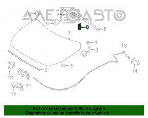 Suportul de fixare a barei de sprijin a capotei pentru Infiniti QX30 17-