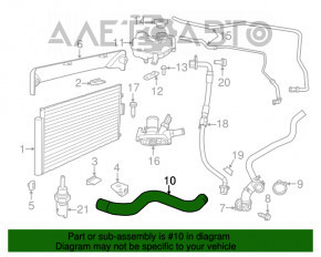 Racordul de răcire inferior Fiat 500 12-17, cutie de viteze automată