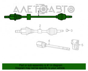 Ax cu came pentru roata din față dreapta Fiat 500 12-17, cutie automată