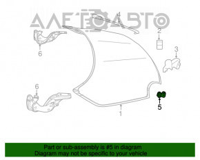 Suportul de prindere a bara de susținere a capotei pentru Fiat 500 12-19, nou, original