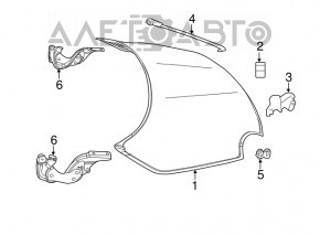 Suportul de prindere a bara de susținere a capotei pentru Fiat 500 12-19, nou, original