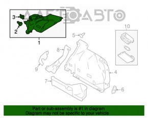 Capacul arcului drept superior Nissan Rogue Sport 17-19 negru.