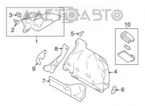 Capacul arcului drept superior Nissan Rogue Sport 17-19 negru.