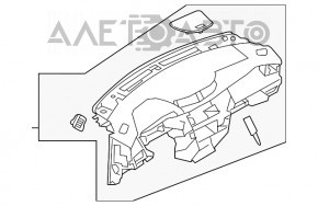 Torpedo fără airbag pentru panoul frontal Nissan Rogue Sport 17-19, negru