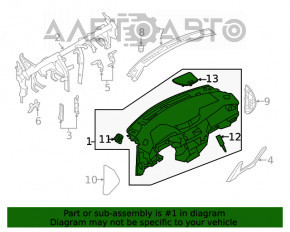 Торпедо передняя панель без AIRBAG Nissan Rogue Sport 17-19 чёрн