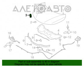 Bara de capota stanga Nissan Rogue Sport 17-19 pe capota