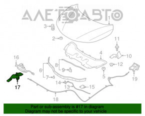 Manerul de deschidere a capotei subcapotă pentru Nissan Rogue Sport 17-19