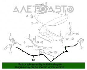 Cablu de deschidere a capotei Nissan Rogue Sport 17-19