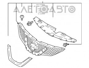 Grila radiatorului Nissan Rogue Sport 17-19 fără emblemă, fără cameră