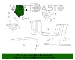 Кронштейн подушки двигателя левый Jeep Grand Cherokee WK2 11-21 3.6