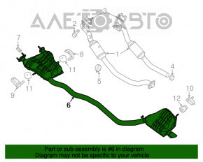 Calea de evacuare partea mijlocie cu cilindr dreapta Jeep Grand Cherokee WK2 13-20 3.6 1 teava