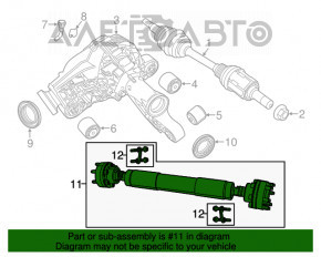 Карданный вал кардан Jeep Grand Cherokee WK2 14-20 задний 3.6 AWD