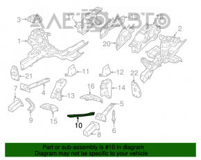 Suportul amplificatorului de cadru frontal stânga Fiat 500X 16-17