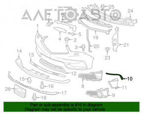 Moldură bara față stânga Acura MDX 17-20 crom restilizat