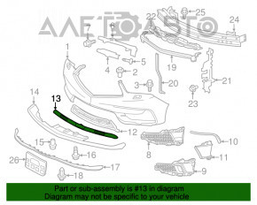 Moldură bara față centrală Acura MDX 17-20 cromată restilizată