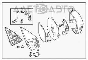 Зеркало боковое левое Acura MDX 17-18 рест