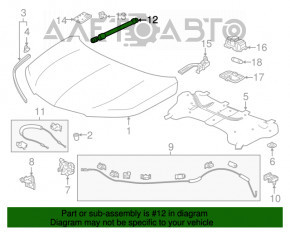 Amortizorul capotei Acura MDX 17-20 recondiționat.