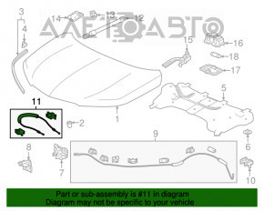 Cablu de deschidere a capotei pentru Acura MDX 17-20, partea scurtă a restului