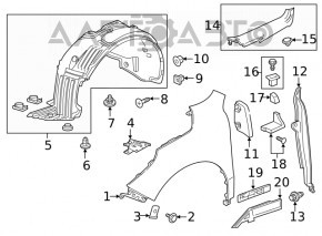 Aripa fata stanga Acura MDX 17-20 restilizat