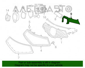 Grila radiatorului stânga de bază Acura MDX 17-20 resturi