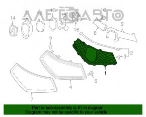 Сетка решетки радиатора grill Acura MDX 17-20 рест