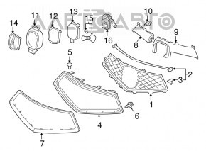 Сетка решетки радиатора grill Acura MDX 17-20 рест новый OEM оригинал