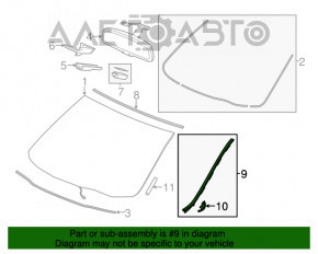 Молдинг лобового стекла левый Acura MDX 17-20 рест