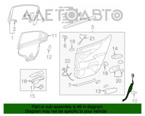 Capac usa interioara spate stanga spate Lexus LS460 LS600h 07-12 negru