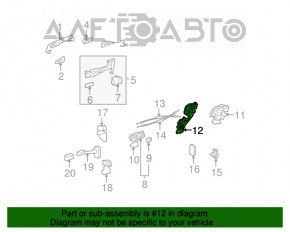 Blocare ușă spate dreapta Lexus LS460 LS600h 07-12 cu închidere automată.