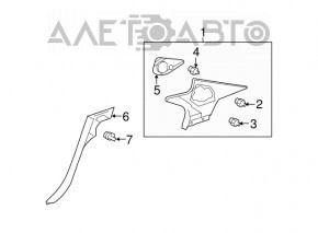 Capac spate dreapta pentru Lexus LS460 LS600h 07-12 cu sistem audio Mark Levinson, gri, cu suport rupt, rupt, necesită curățare chimică.