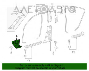 Capacul amortizorului frontal stânga jos Lexus LS460 LS600h 07-12 negru uzat