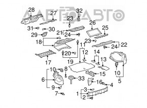 Raftul din spate pentru Lexus LS460 LS600h 07-09, gri.