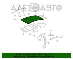 Acoperiș metalic pentru Lexus LS460 LS600h 07-12 cu trapă